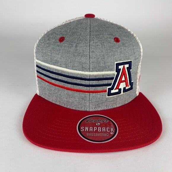 Arizona Wildcats NCAA Gray Red Beige Zephyr Snapback Trucker Hat New - Picture 2 of 5